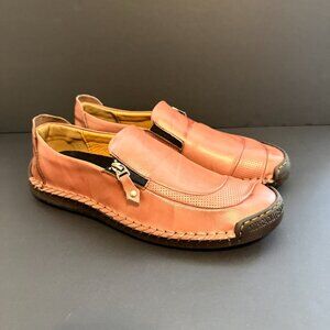 100% CAOUTCHOUC Leather Mens Shoes 13.5(47) Brown European Hand Sewn Slip On Zip